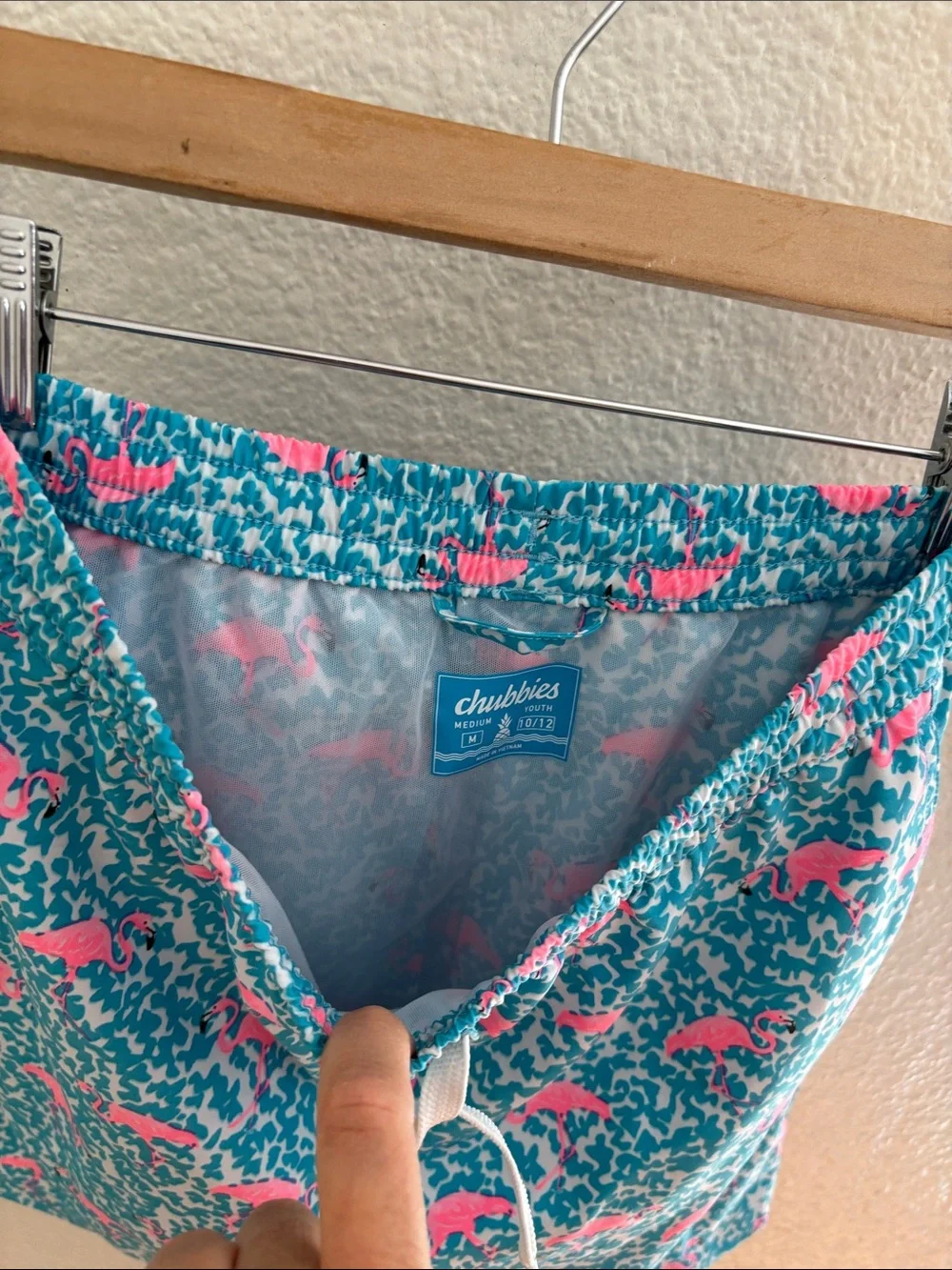 Chubbies Flamingo Print Swim Trunks Boys Youth Size Medium 10/12 Beach Pool